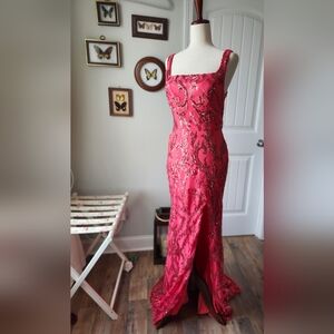 Elegant Pink Sequin Dress